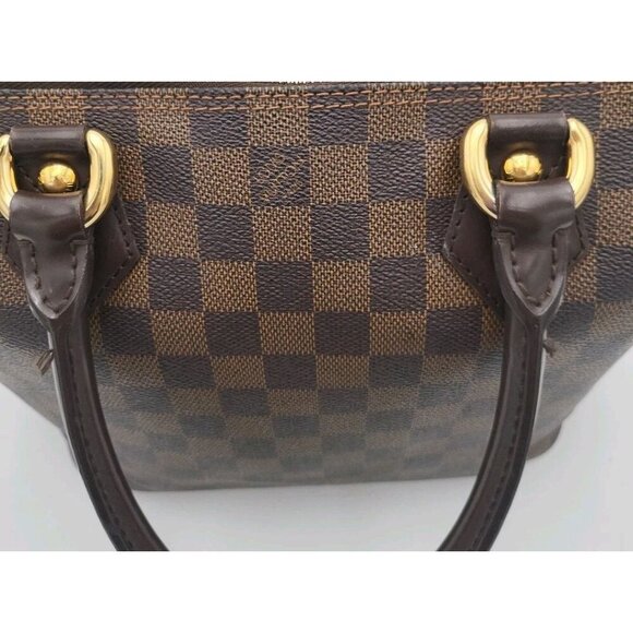 Louis Vuitton Sallaya Damier PM Tote Bag Authenticated Brown Checker Gold VI1016 - Picture 9 of 16